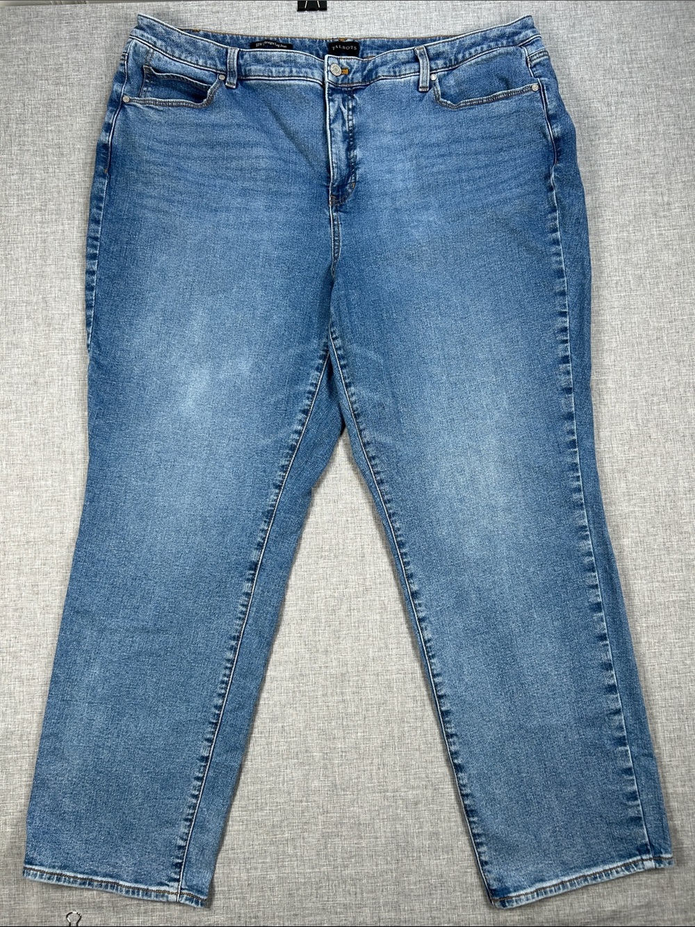 Talbots Plus Size 22W Straight Leg Jeans Carolina Wash Blue Stretch VN5463
